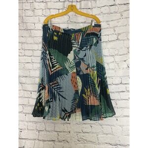 Gabrielle Union XL Floral Pleated Lined Skirt Tropical Beach Vacation